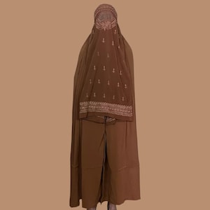 Topi burqa afghane Chadri Jilbab Abaya, burqa brune islamique, voile hijab musulman, vêtements modestes, voile couvrante, vêtements traditionnels pour femmes