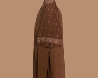 Afghan Topi Burqa Chadri Jilbab Abaya, Islamic Brown Burka, Muslim Hijab Veil, Modest Wear, Full Coverage Veil, Traditional Women’s Clothing