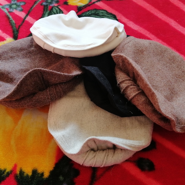 Main Pachtoune Afghan Pakistan Turban Beret Pakol Hat Cap Chitrali Pakul Topi en noir, blanc, brun, ivoire couleurs