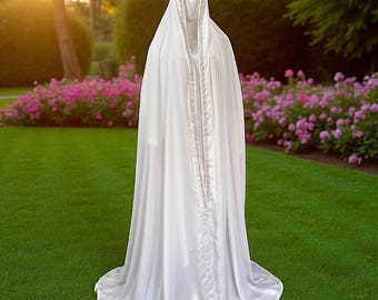 White Nida Nikah Chadar: Minimalistic Embellishment Sequined