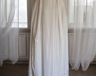 Handmade Islamic Kashmiri Burqa with Separate Eye Grills, Sleeveless Design No Cap Off-White Burka Long Jilbab, Hijab Chador Muslim Modesty