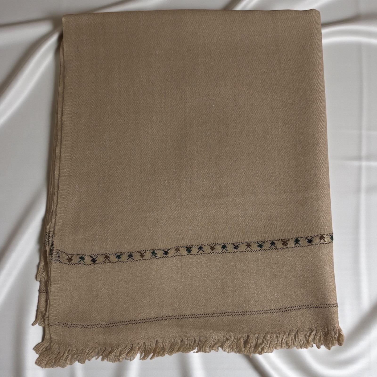 Afghan Warm Wool Shawl, Light Brown Chadar Patoo, Chitrali Patu, Long Scarf for men