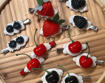 Decoden Fruit Hair Clip Set - Fake Cake Fun Hair Accessories