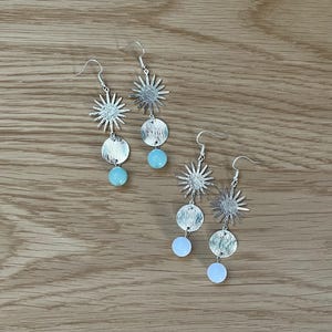 Sun Drop Crystal Dangle Earrings - Natural Crystals
