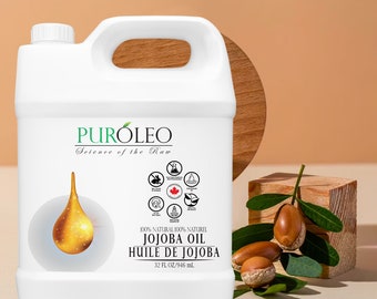 Olio di jojoba puro al 100% (confezionato in Canada) / Olio naturale pressato a freddo per capelli e viso / Pacchetto di bellezza personale Facile da trasportare