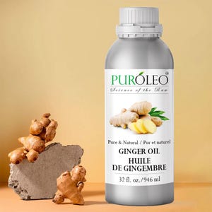 PUROLEO Ginger Essential Oil - Pure, Natural and Authentic Aromatherapy Oil for Diffuser, Massage and DIY Blends (Packed In Canada)