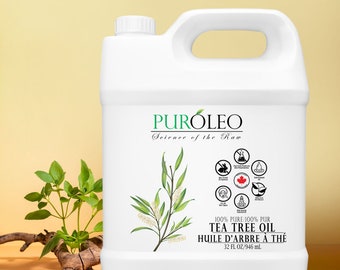 Puroleo Tea Tree Essential Oil, (Large Bottle) 100% Pure Natural Undiluted, for Aromatherapy (Packed in Canada)