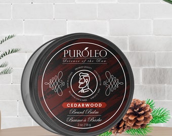 PUROLEO Beard Balm 2oz/56ml (Made In Canada) - Luxury Beard Kit Essential for Men Infused with Shea Butter, Beeswax, and Argan Oil