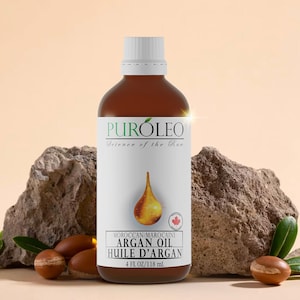 PUROLEO Argan Oil (Packed in Canada) 100% Natural and Organic | Facial Oil for Glow & Moisturize