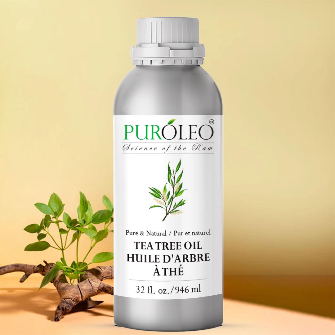 Huile essentielle d'arbre à thé Puroleo 100 % pure, naturelle, non diluée, pour l'aromathérapie (conditionnée au Canada)