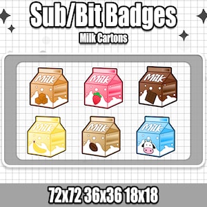 Flavored Milk Carton Sub/Bit Badges