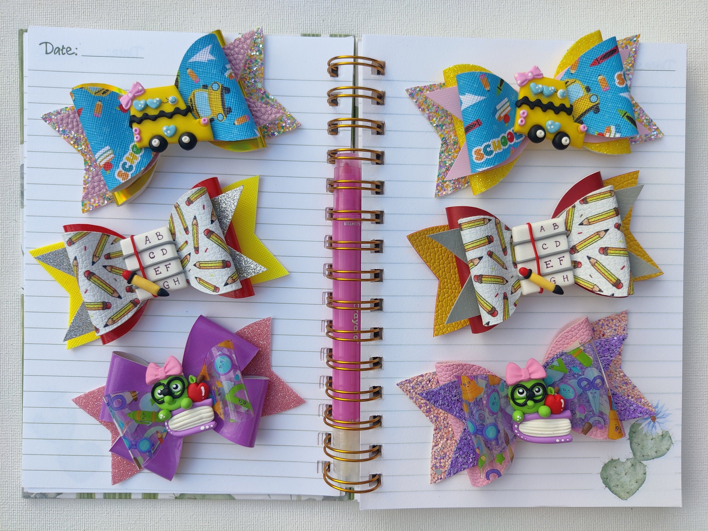 Back to School Bows School Clay Bows Lazos Escolares 