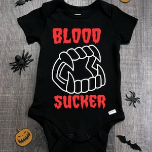 Blood Sucker Baby Bodysuit, Halloween, Trick or Treat, Horror Baby Outfit, Spooky Baby Shower Gift, Halloween Baby Outfit Gift, Goth,Emo