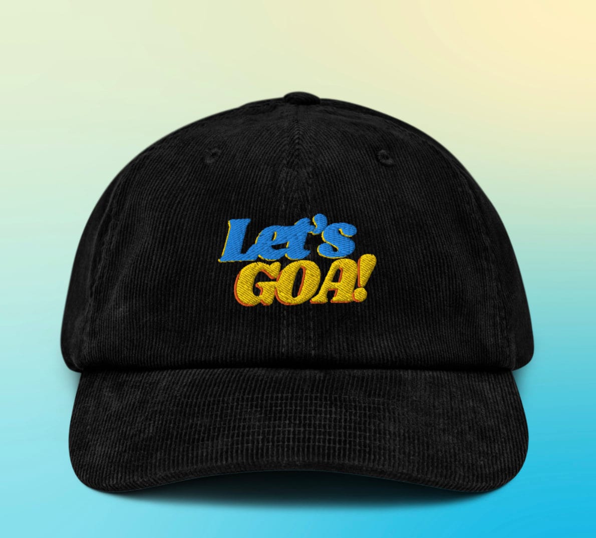 Embroidered, 90s Fashion Y2K Let's GOA! Corduroy Hat - Etsy