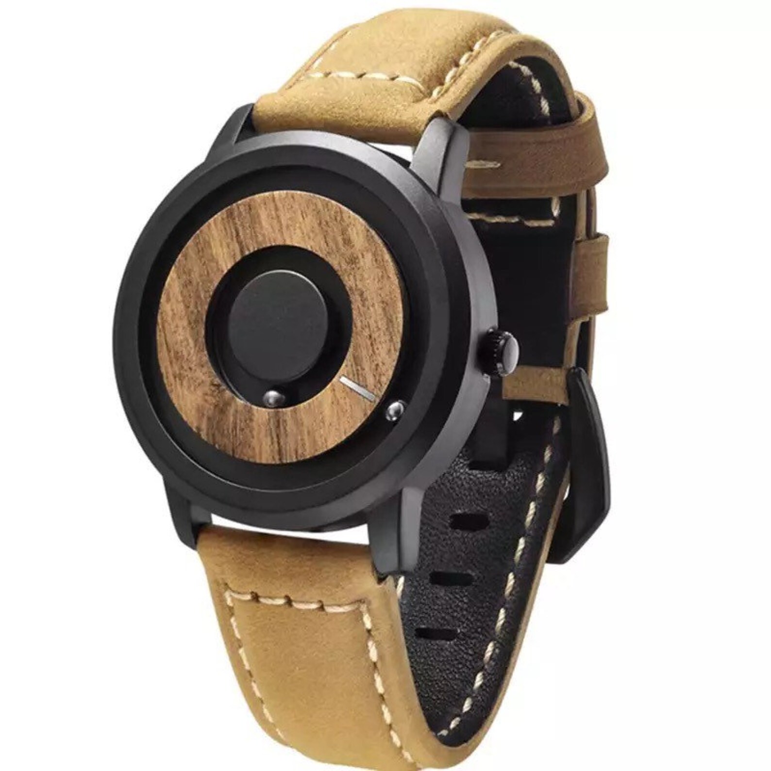 Wooden Watch Rotating Ball Watch Swiss Movement Etsy