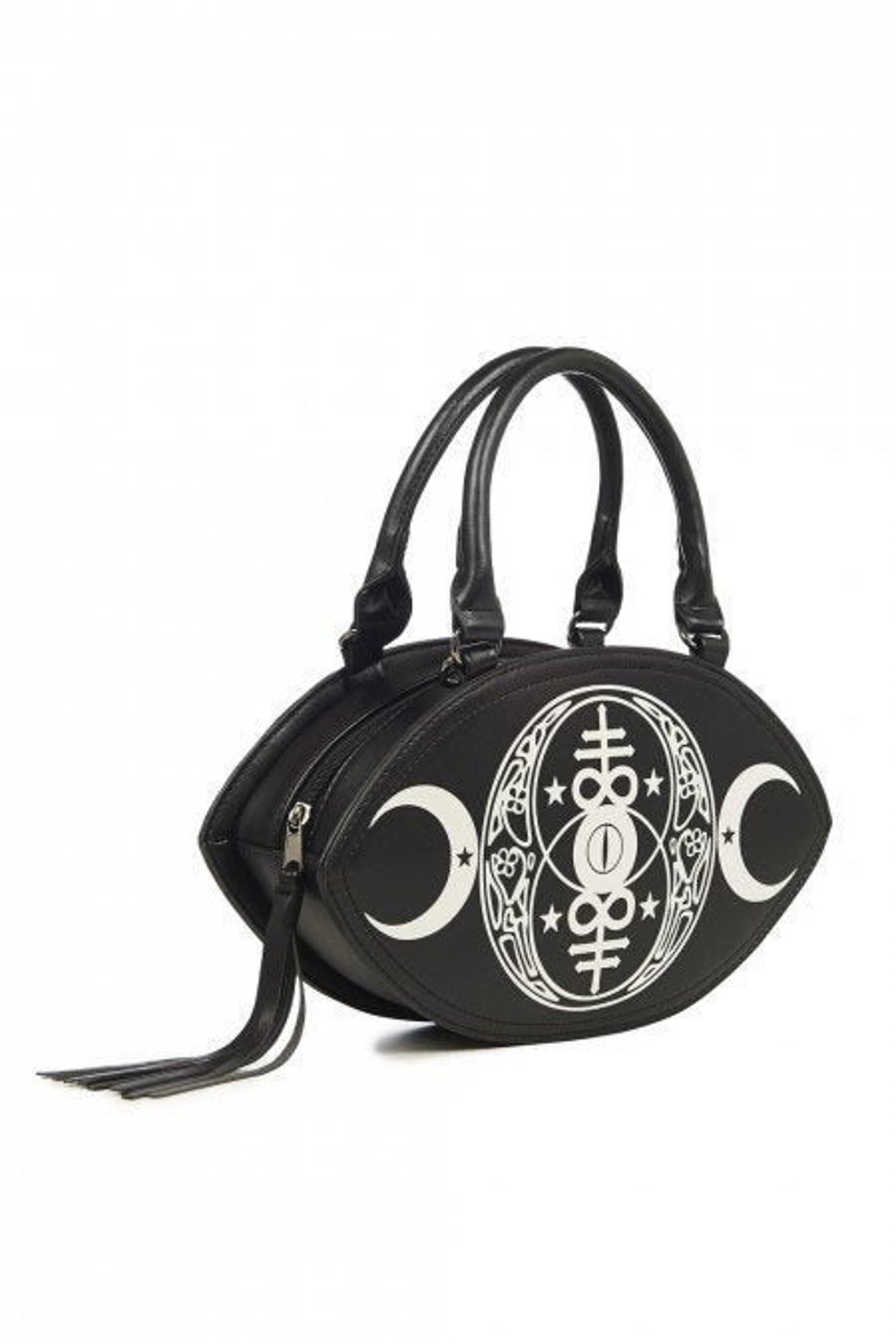 Black Gothic Canvas Messenger Bag Emo punk Gift College Bat Etsy