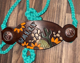 Cabezada de cuero personalizable para caballos