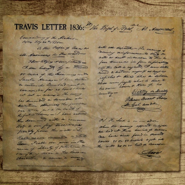 Travis Letter from 1836