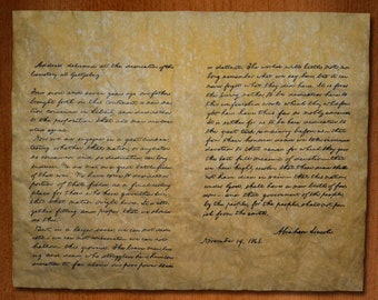 The Gettysburg Address - 1863 (14" x 11")