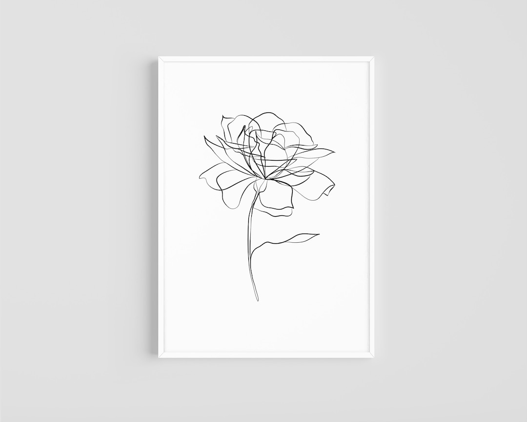 Peony | Peony Print | Printable Wall Art | Digital Download | Minimal ...