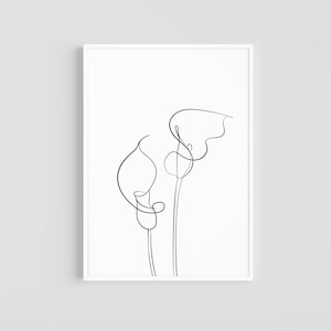 Calla Lily | Floral Print | Minimal Line Art | Printable Wall Art | Digital Download