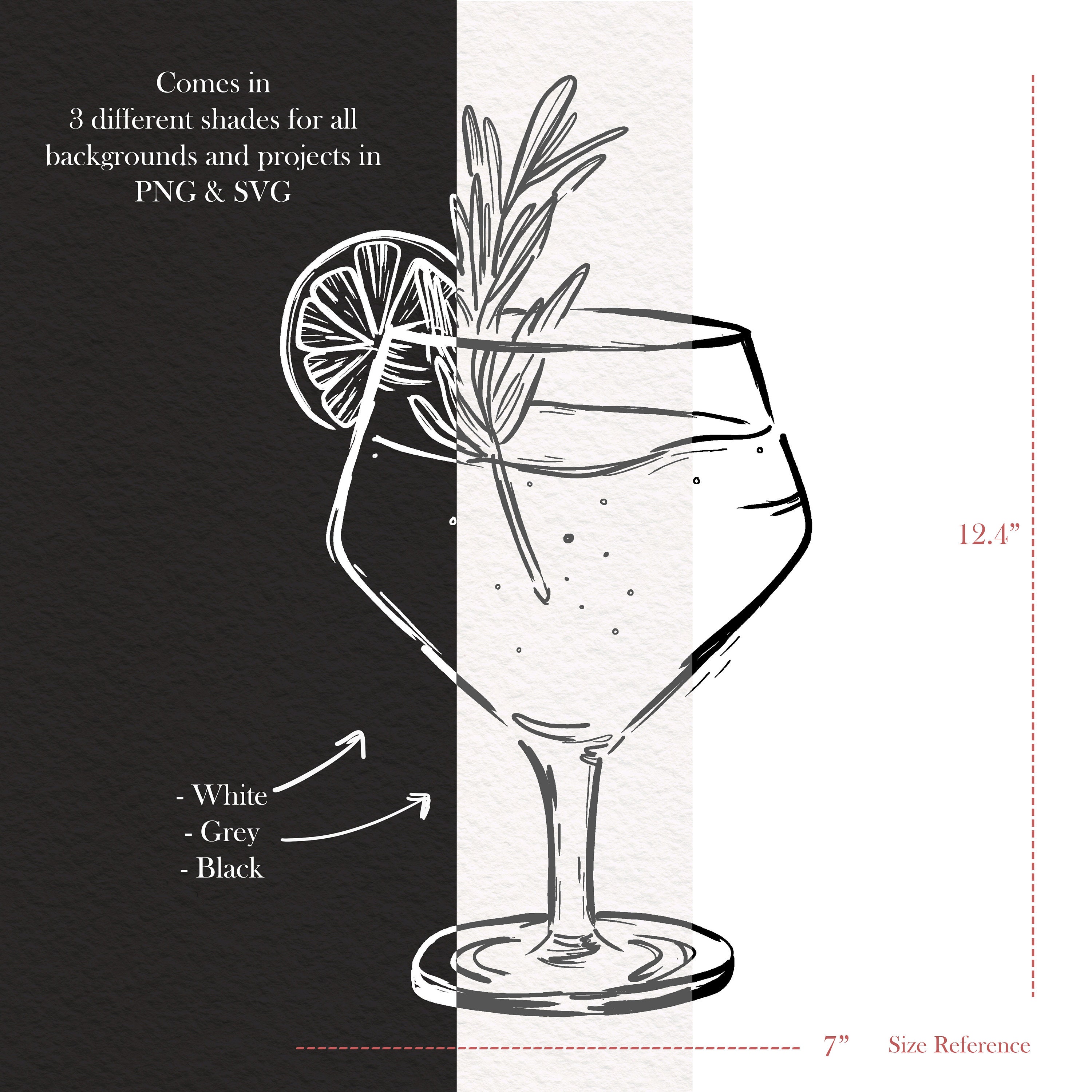 Hand Drawn Cocktail and Drinks Illustrations, SVG PNG, Bar Menu ...