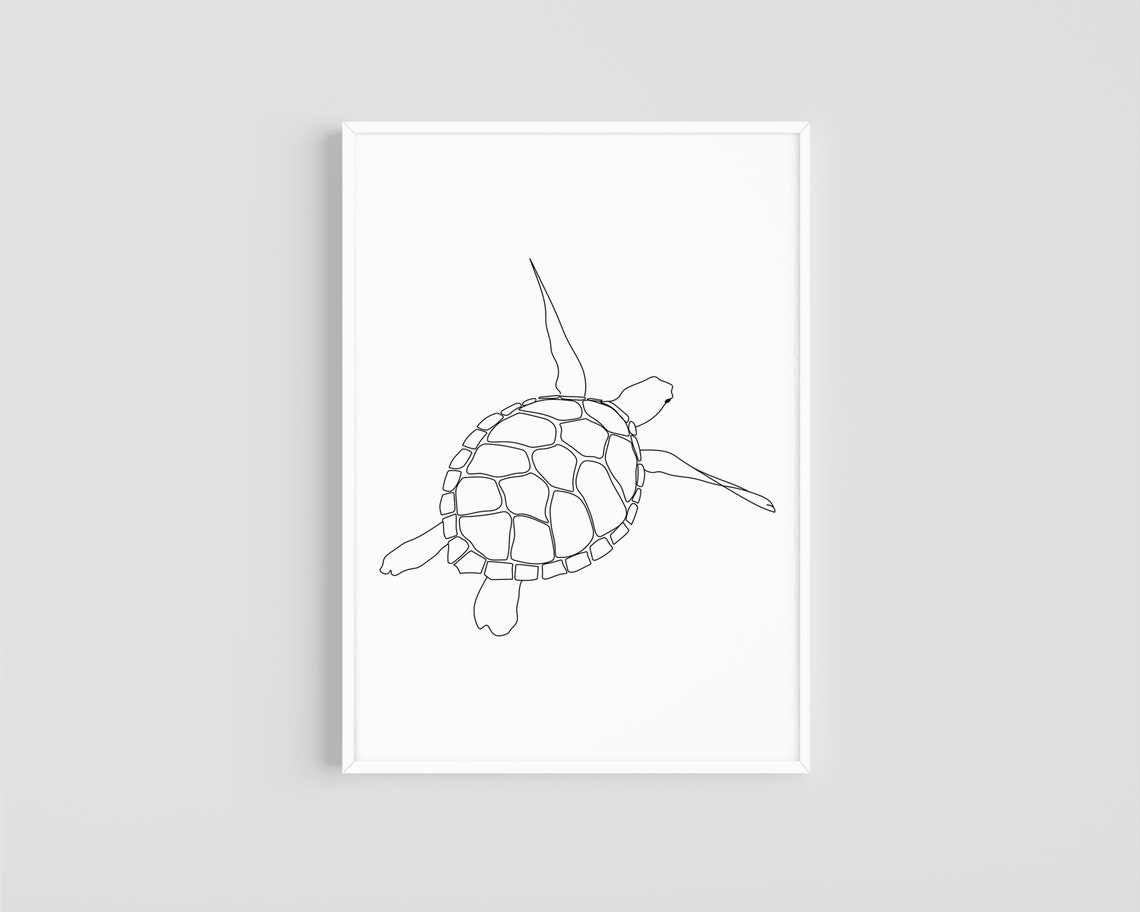 Sea Turtle Wall Art Turtle Wall Art Minimal Line Art Etsy Australia