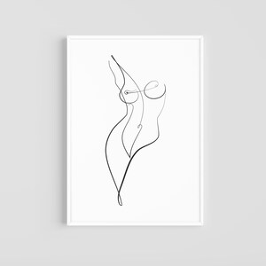 Female Body Art Naked Woman Art Nude Line Art Printable Wall Art