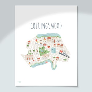 Collingswood, NJ Illustrated Map Print