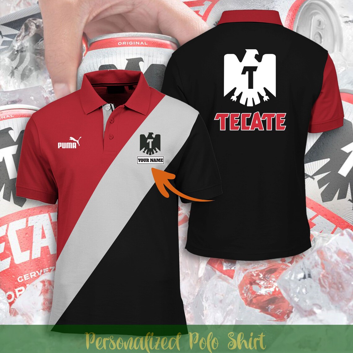 Tecate Personalized Beer Polo Shirt/ Unisex Adult Polo/ Men Etsy