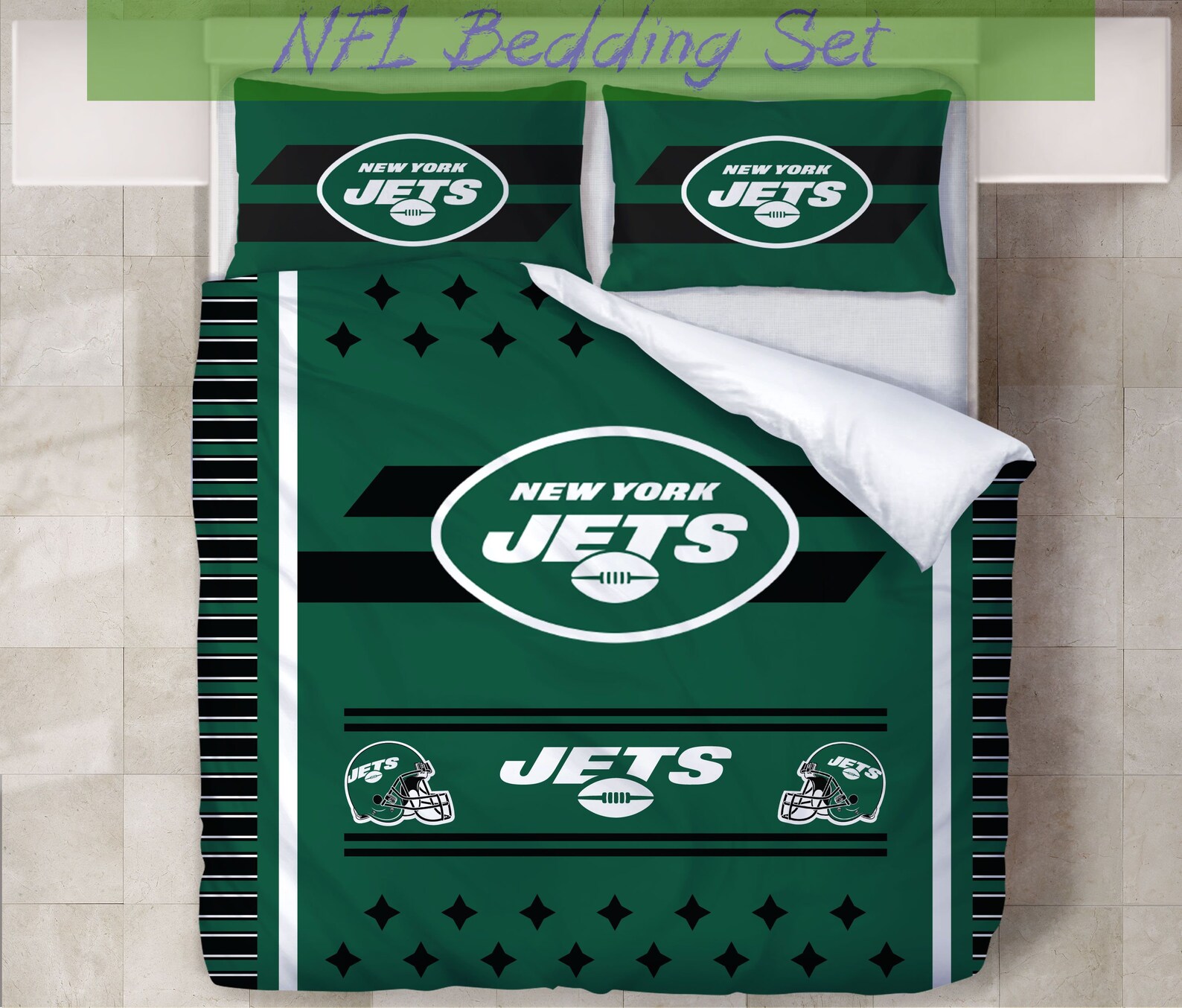 New York Jets NFL Bettwäsche Set 3D Druck Geschenk für | Etsy