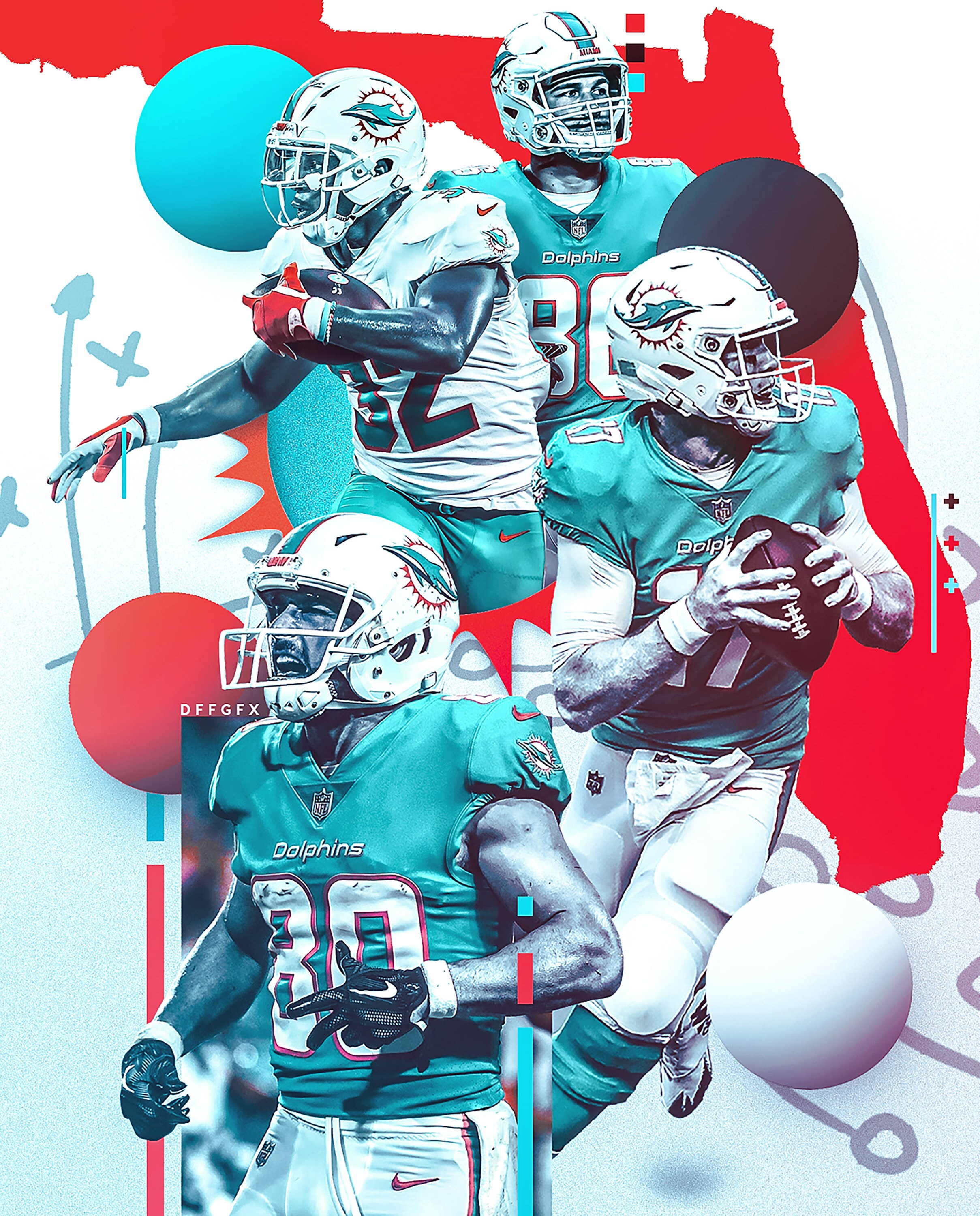 Miami Dolphins Jigsaw Puzzle Magic Gift 20 x 30 inches For Etsy