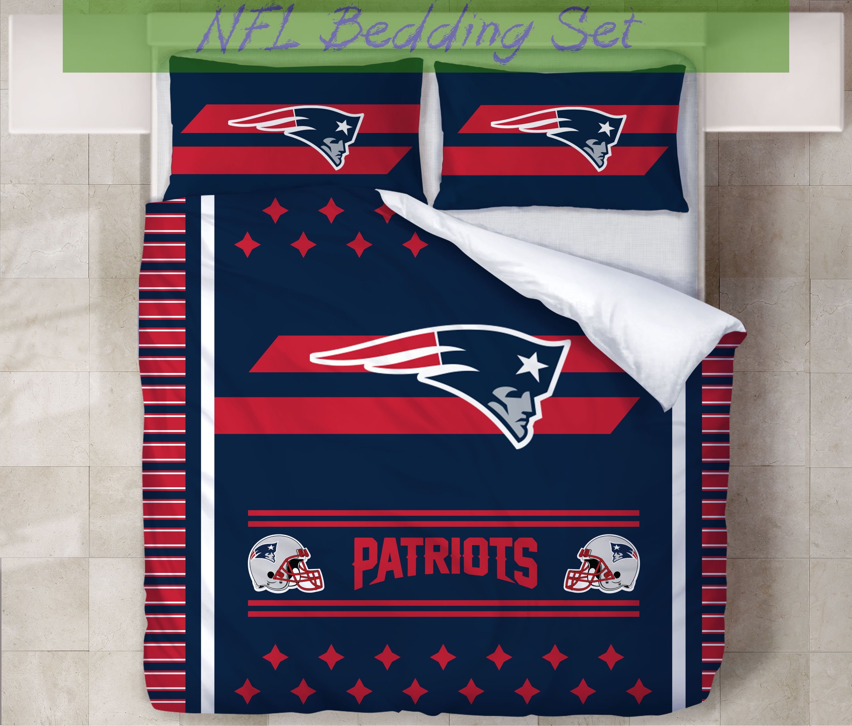 New England Patriots NFL Bedding Set 3D Print Gift For Lover Etsy