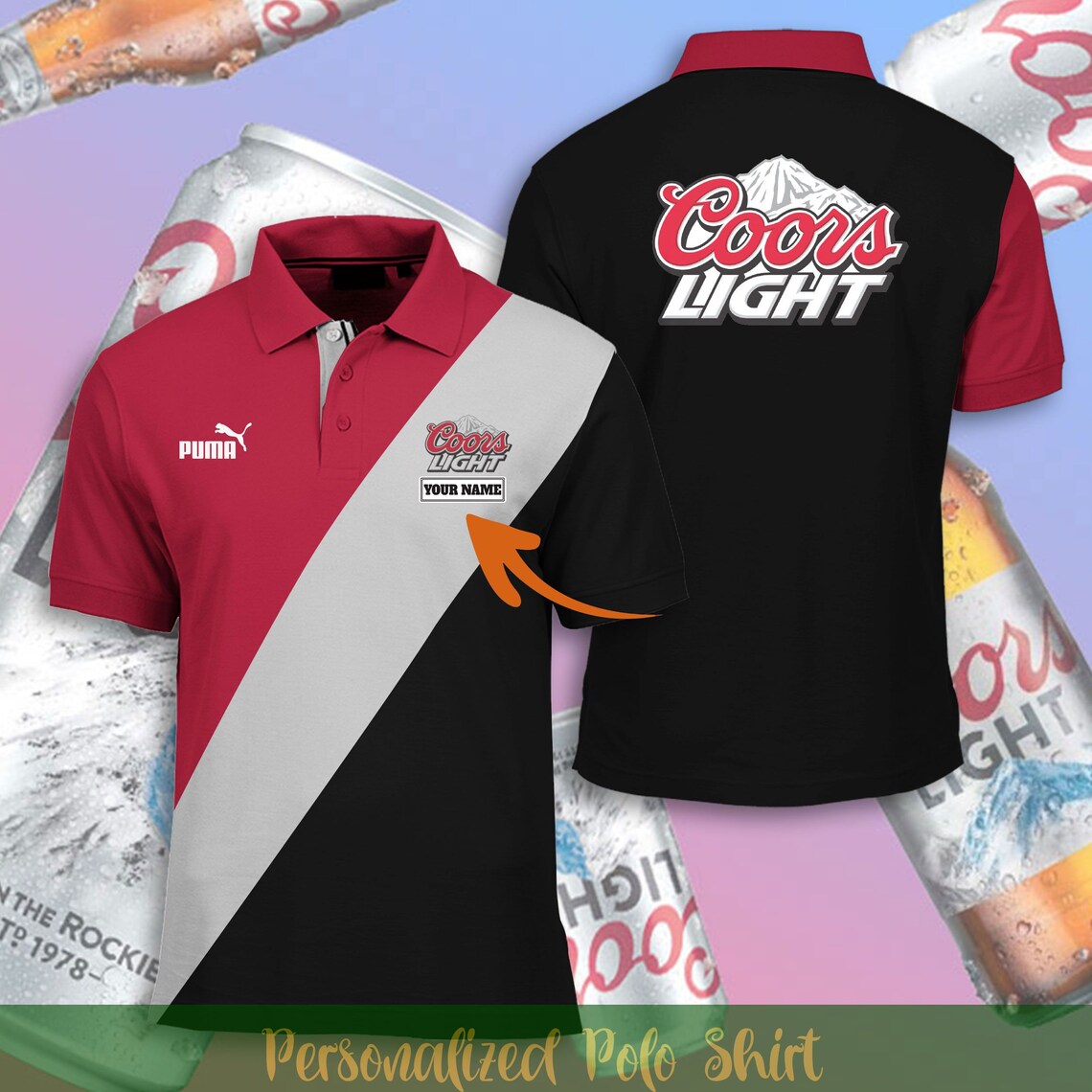 Coors Light Personalized Beer Polo Shirt/ Unisex Adult Polo/ Etsy