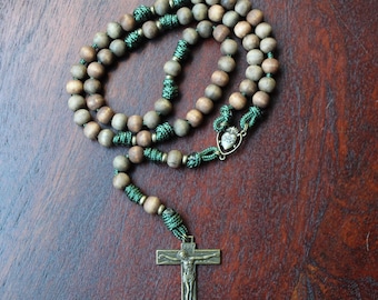 St. Jude | Handmade Catholic Rosary with Hand Stained Wood Beads, Italian Crucifix | Verso l&#39;alto Crafts | Catholic Gift