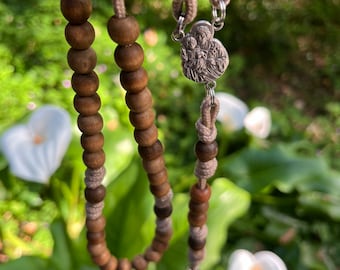 The Carpenter | Handmade St. Joseph Catholic Rosary Hand Stained Wood Beads, Italian Crucifix | Verso l&#39;alto Crafts | Catholic Gift