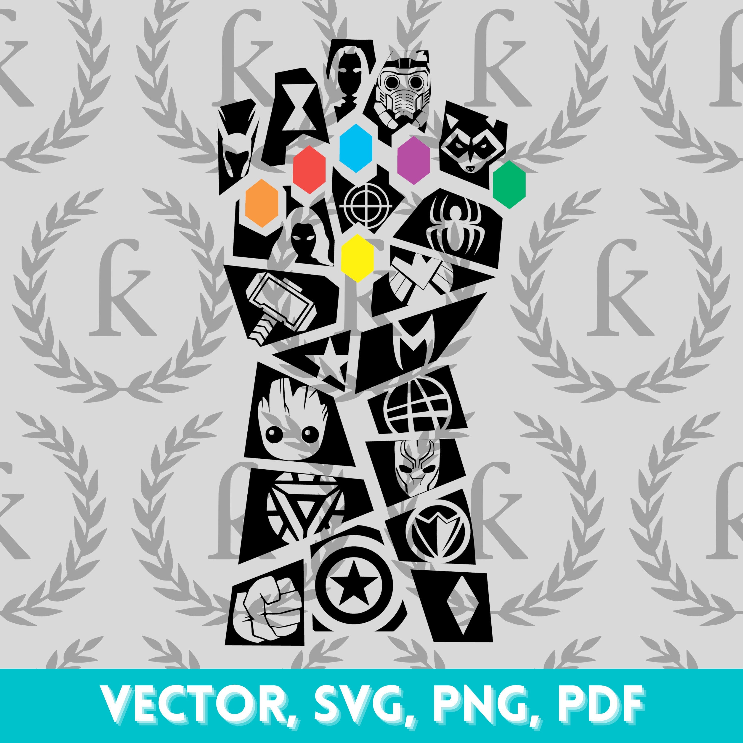 Avengers Infinity Gauntlet PNG SVG Vector Cut File Digital Download