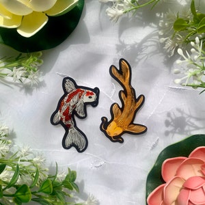 Koi pond watercolor Stickers, golden koi, watercolor koi fish, lotus leafs, for water bottles, laptop, phone case, flat surface, decorations