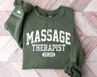Massage Therapist Sweatshirt, Massage Therapist Gift,Lmt Shirts , Custom Name Massage Therapist, Masseuse Crewneck, Massage Assitant Sweater