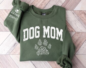 Custom Dog Mom Sweatshirt, Custom Fur Mom Sweater, Dog Mama Sweater,Dog Mama Sweatshirt, Dog Mom Crewneck, Dog Owner Gifts, Christmas Gifts