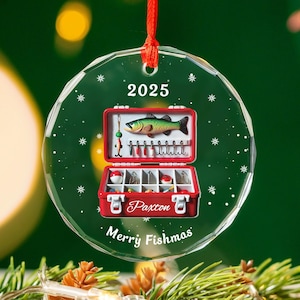 Custom Fishing Tackle Box Ornament, Personalized Fisher Ornament, Fisherman Ornament, Fishing Christmas Ornament, Gift For Fishing Lover