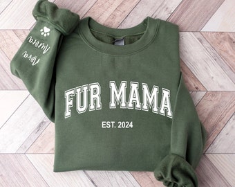 Custom Fur Mama Sweatshirt, Custom Fur Mom Sweater, Dog Mom Sweater,Dog Mama Sweatshirt, Dog Mom Crewneck, Dog Owner Gifts, Christmas Gifts