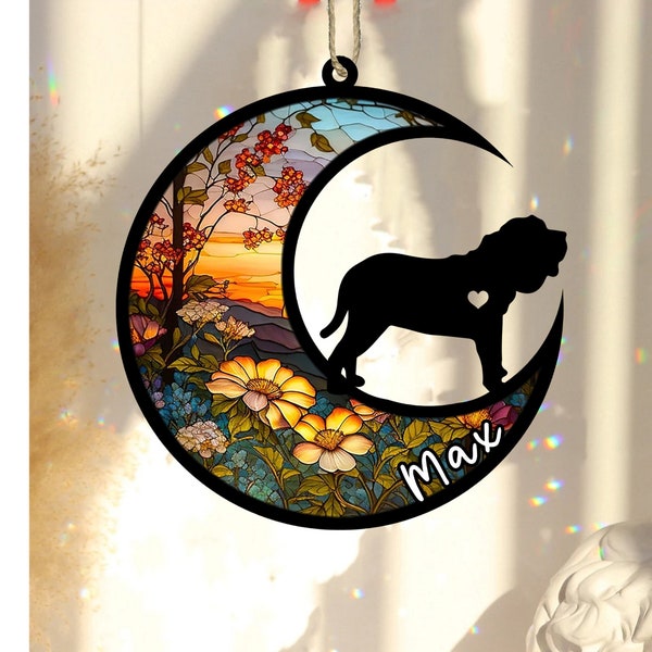 Personalized Spanish Mastiff Suncatcher Ornament, Spanish Mastiff Ornament, Loss Spanish Mastiff, Spanish Mastiff Memorial Keepsake Ornament