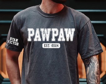Personalized Pawpaw Shirt, Custom Pawpaw Shirt, Pawpaw Tshirt, Father's Day Shirt, Kid Names On The Sleeve, Dad Grandpa Father's Day Gifts