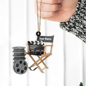Personalized Film Clapboard Ornament, Film Clapper Ornament, Director Clapboard Christmas Ornament, Movie Clapperboard Theater Ornament