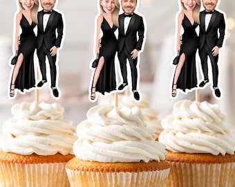 Wedding Dress Cupcake Toppers, Bridal Shower Decor, Bachelorette Party  Decorations