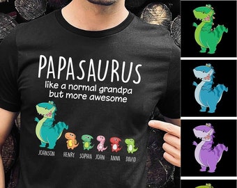 Custom Dad Shirt, Personalized Dad Shirt, Dadsaurus Shirt, Grandpasaurus Shirt, Papasaurus Shirt,  Father's Day Gift, Gifts for Dad, Grandpa