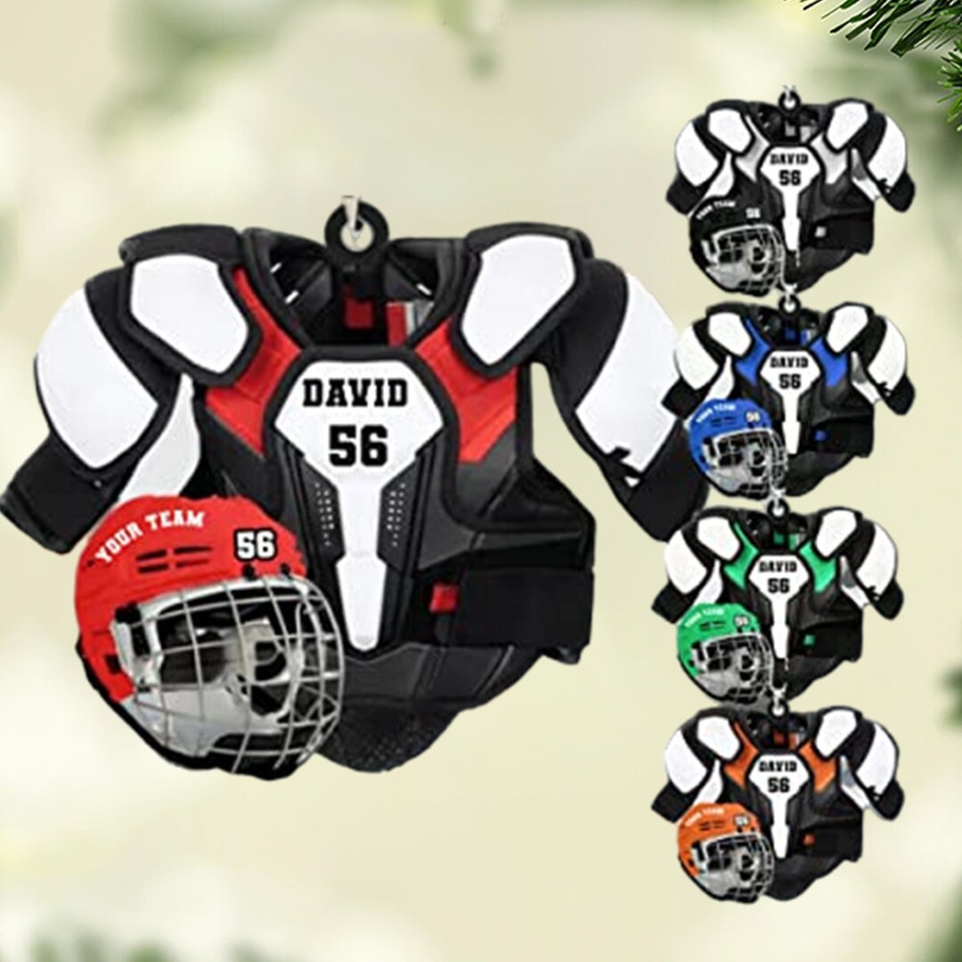 American Hockey Shoulder Pads and Helmet Personalized Etsy