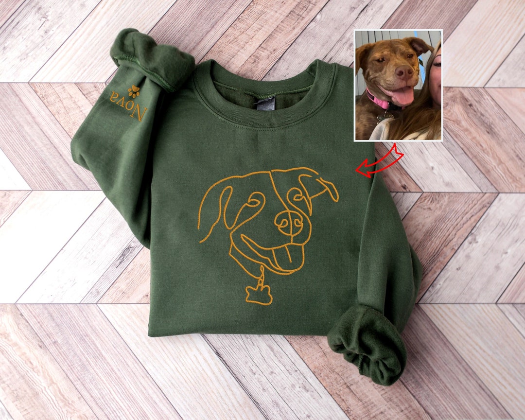 Custom Dog Embroidered Sweatshirt, Custom Pet Gifts, Personalized Dog