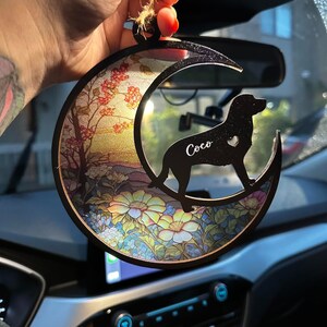 Personalized Dog Loss Suncatcher Ornament, Loss of Pet Sympathy Gift Ornament with Dog Breed, Custom Suncatcher Hang for Pet Christmas Tree image 7